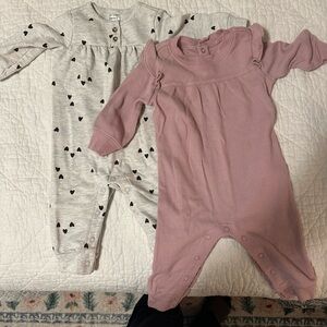 Carter's Pink and Gray Heart Onesie - 3-6mo
